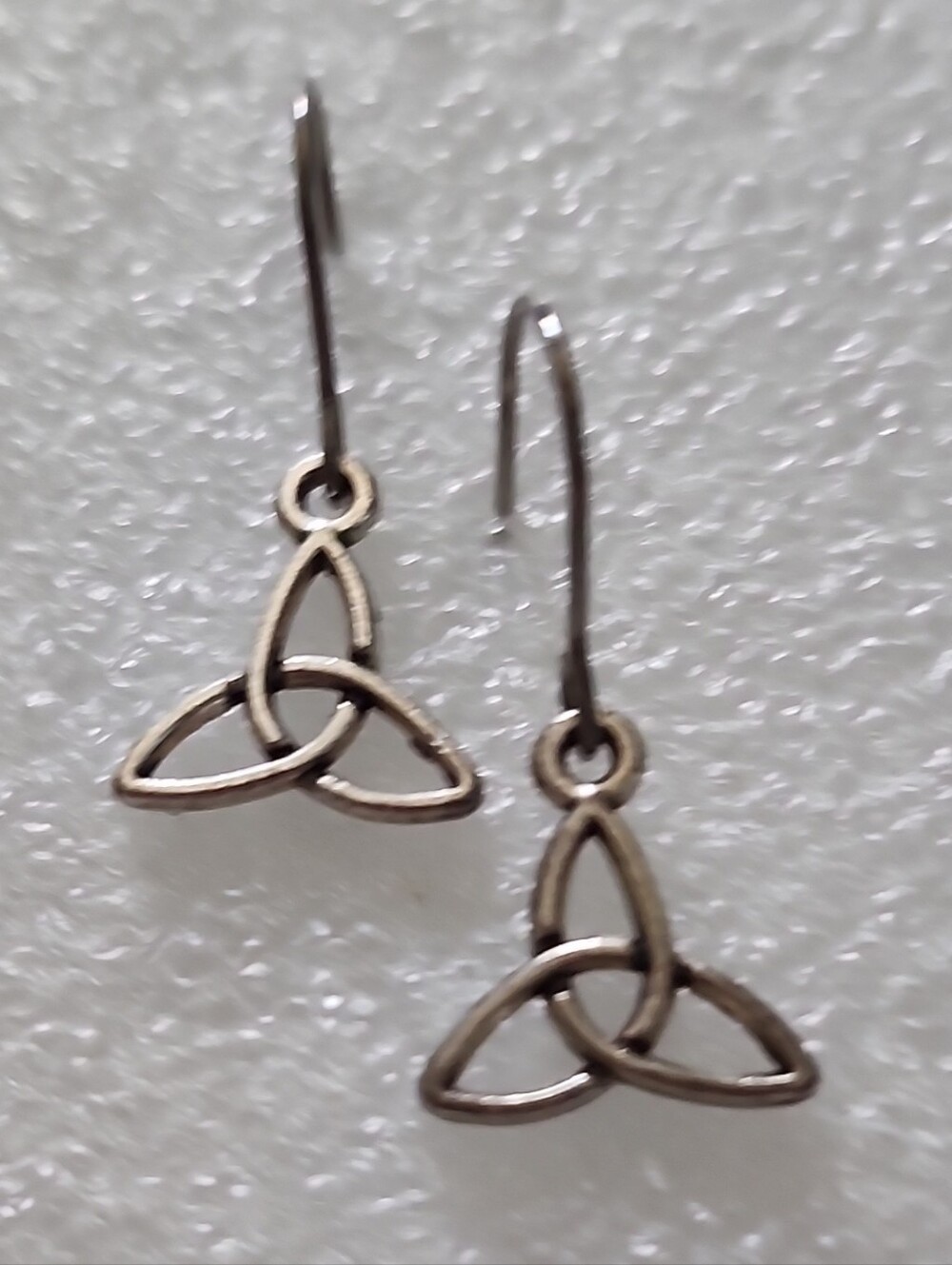 Hand Crafted Silver Celtic Trinity Knot Drop Earrings
